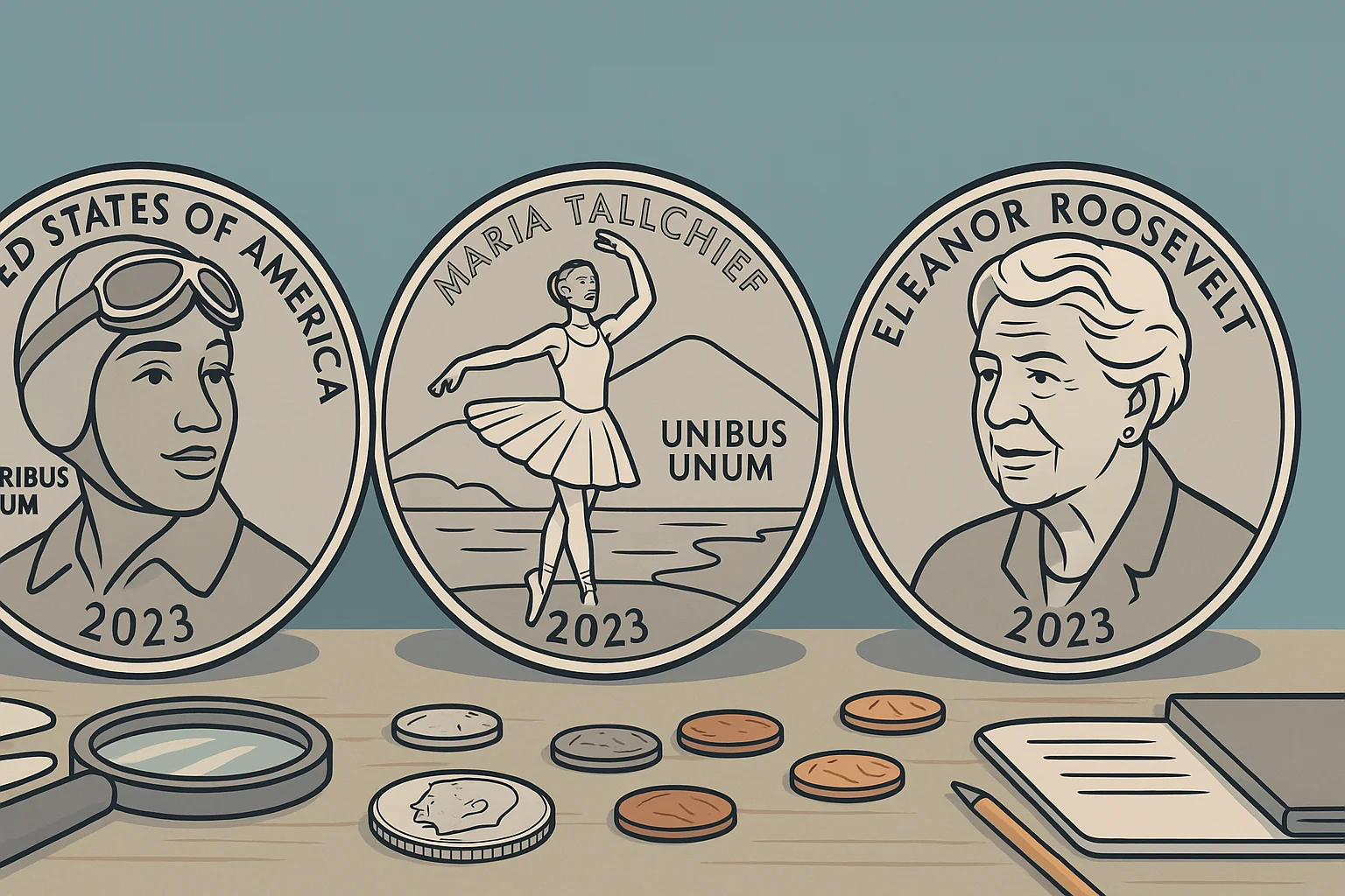 Examples of Women Quarter Program parts from 2023.